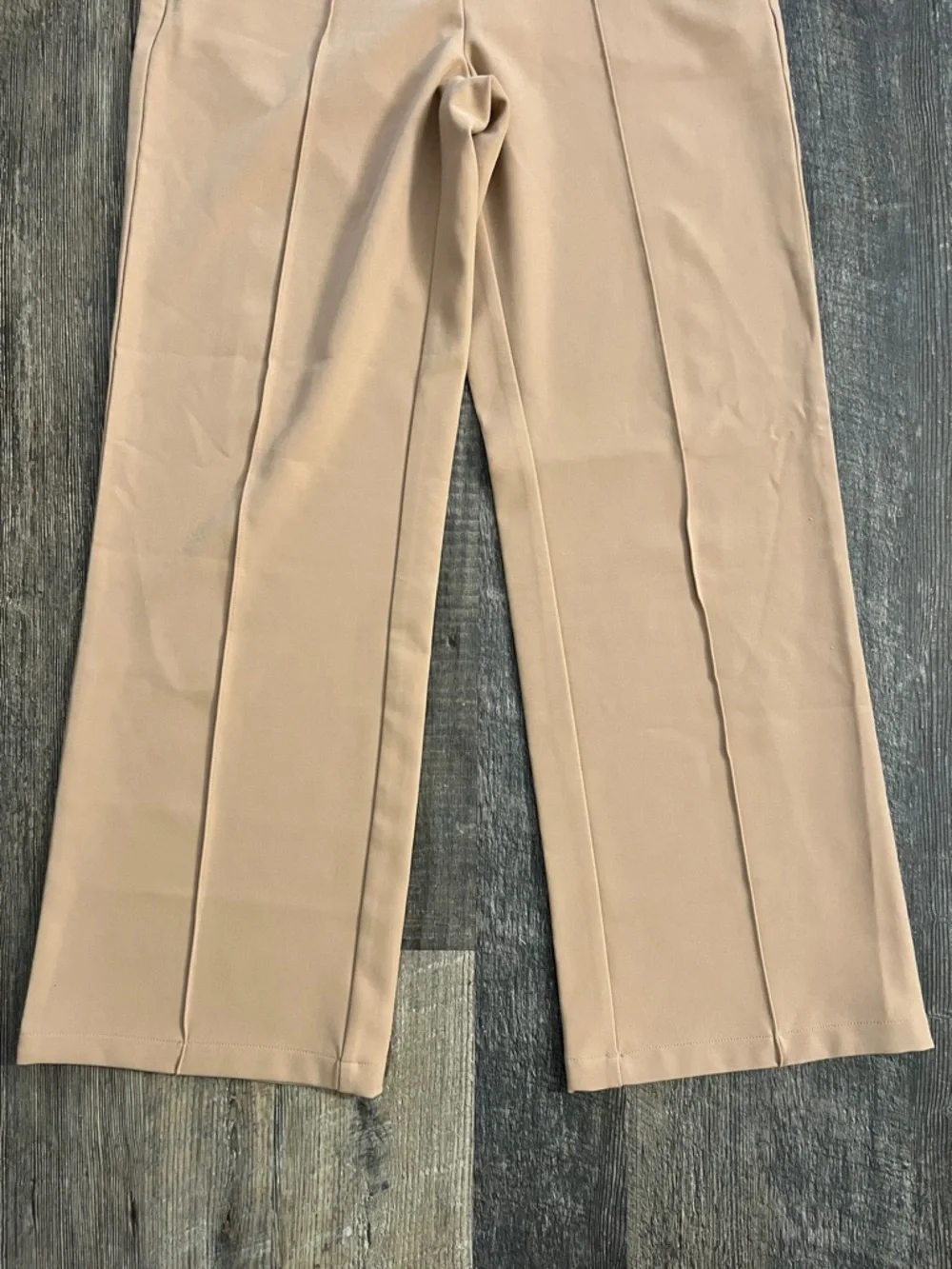 Tailored High-Rise Wide Leg Pants in Light Tan - Picture 6 of 10